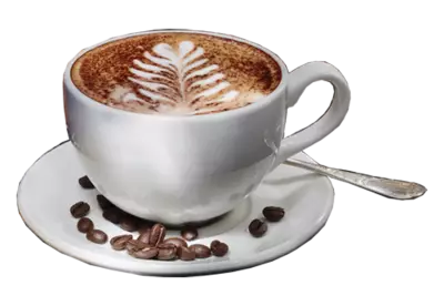 Top view minimalistic of an coffee transparent background