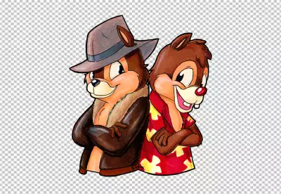 Cartoon cute squirrel look PNG