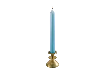 There is a candle that is lit on a transparent background