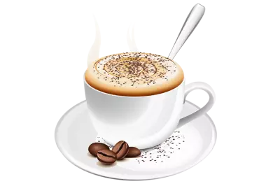 coffee cup with roasted beans Transparent Background