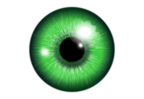 Green human eye isolated PNG