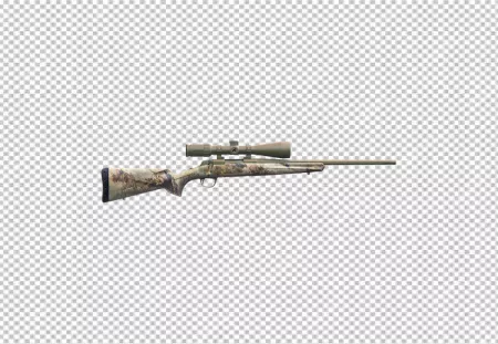 Riffle with scope isolated on transparent background