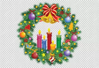 Flat design christmas wreath collection transparent background 