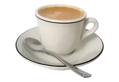 Cup of coffee with a drawn heart Transparent Background