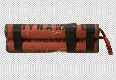 TNT dynamite red bomb with a timer isolated on a transparent background 