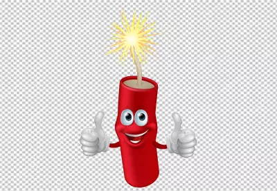 Red dynamite bomb realistic style PNG