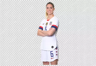 USA Women Football Player Morgan Brian look at camara