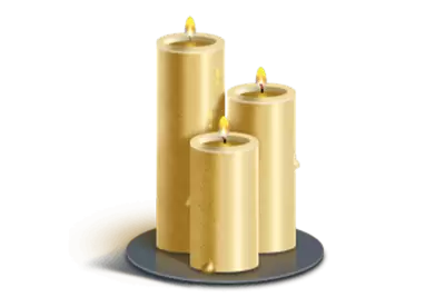 Mourning element with candles transparent background