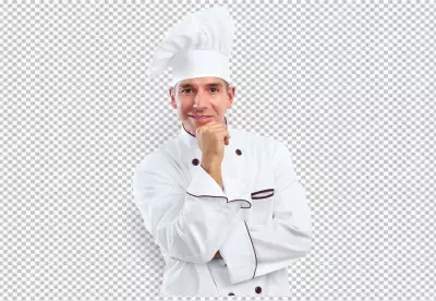 Chef giving thumbs up in isolated png background