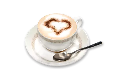 love shape coffee transparent background