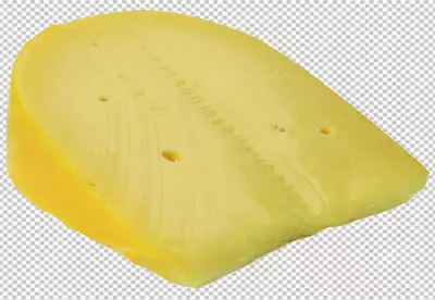 Triangular Pieces of Swiss Cheese Close up Isolated  PNG