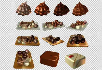 Big chocolate and small ones are each split PNG