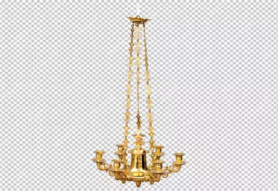 Retro chandelier isolated on transparent  background PNG