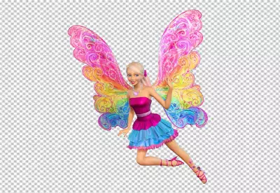 Barbie doll in the form of a vibrant and fantastical fairy
