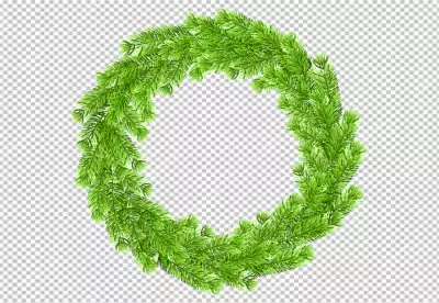 Flat design christmas wreath transparent background 