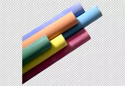 Arrange chalk with transparent background 
