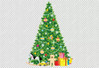 Lovely christmas tree collection with realistic design transparent background 