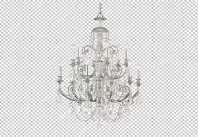 Retro chandelier isolated in 3d rendering