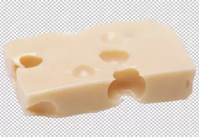 Savory Piece Nutty Rich Cheese on a White or Clear Surface PNG Transparent Background