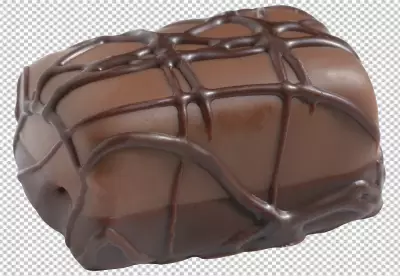 Falling chocolate pieces isolated on