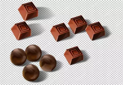 Chocolate candy transparent background 