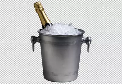 Front view glass of champagne with bottle on a light drink alcohol photo color champagne new year