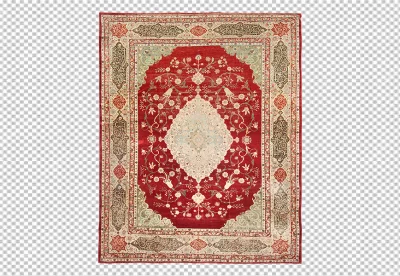 A colorful rug with a red and blue design on it transparent background carpet