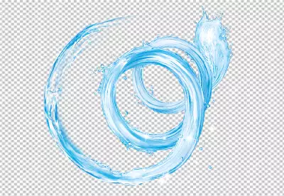 isolated vortex water splash on white background