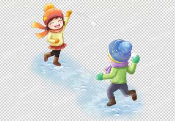 Winter Snowball Fight Original Cartoon