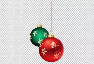 Colorful christmas balls on a PNG BG