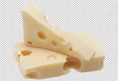 A piece of cheese with holes on it PNG