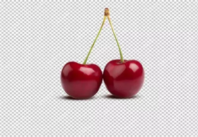 Cherry fresh fruit transparent background 