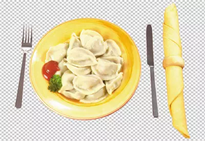 Meat Dumplings - russian boiled pelmeni in plate