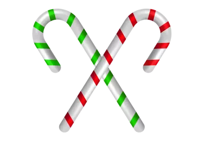 Set of realistic christmas candy cane vector illustration isolated transparent background
