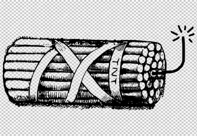 TNT time bomb realistic style transparent background 