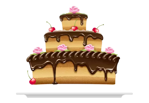 iew of 3d delicious looking cake with candles transparent background