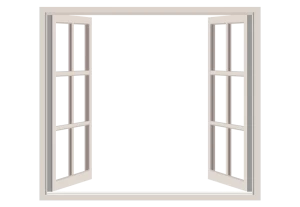 white Opened window
