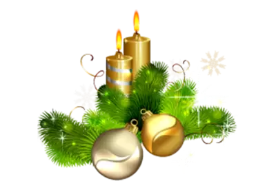 Realistic christmas candle transparent background