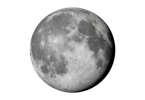 View of Full Big Super Moon from Space on a transparent Background