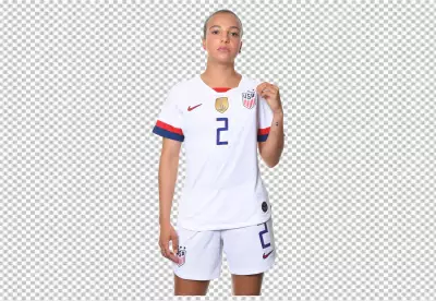 USA Women Football Player Mallory Pugh female soccer player wearing a white jersey with the number 2 on it