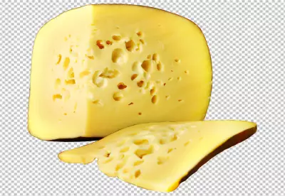 Delicious butter pieces on transparent  background closeup