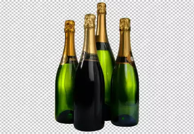 Shiny wine bottle reflects luxury celebration