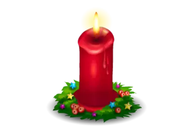 Realistic christmas candle  transparent background