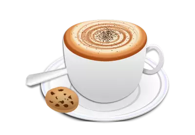 Top view minimalistic of an isolated Maple Pecan Latte transparent background