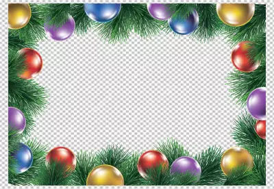 Realistic christmas wreath with flower  transparent  background 