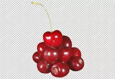 Vibrant red cherry isolated PNG