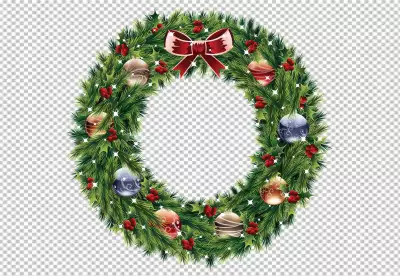 Christmas Wreath Hanger watercolor winter border PNG BG