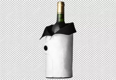 Celebrating champagne bottle and glasses and transparent  background