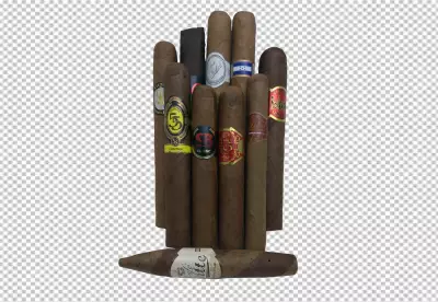 Concept of cross sign made from cigarette on PNG BG