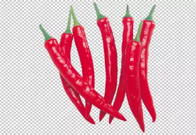 Chilis isolated in pastel transparent  background